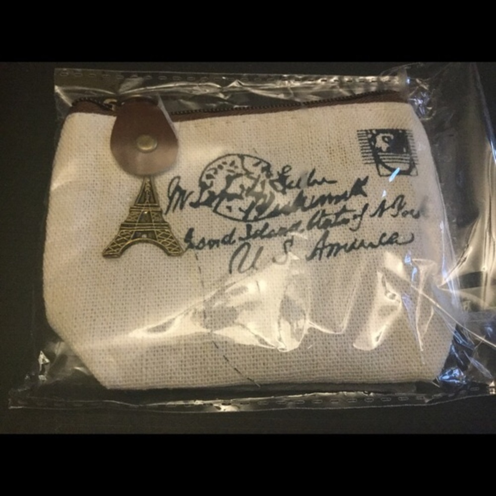 Canvas Coin Purse Metal Tower Decor